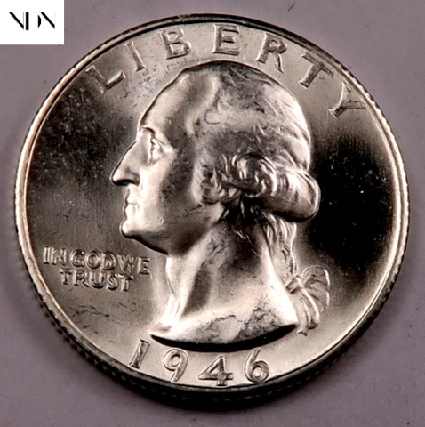 1946-D Washington Quarter - Gem BU - 90% Silver Cover