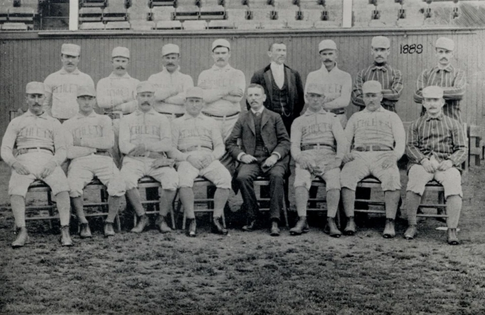 FOTO DEL EQUIPO DE BÉISBOL 1889 FILADELFIA ATLETISMO A 8X10 MLB BORDE ANCHO Foto 1 de 1