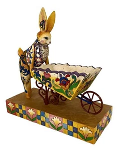 Rabbit & Wheel Barrow Jim Shore Heartwood Creek 'A Bunny's Work is Never Done' - Picture 1 of 9