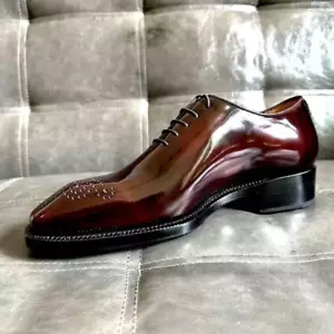 Nuove scarpe fatte a mano su misura scarpe brogue in pelle marrone scarpe da sposa scarpe da uomo - Foto 1 di 14