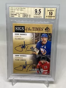 2012 SP Authentic Sign of the Times TWO DUALS AUTO JOHN TAVARES BGS 9.5/10 POP 3 - Picture 1 of 11