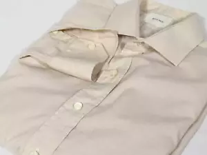 Billy Reid Beige Fine Hairline Striped Cut Away Collar Dress Shirt, USA, 17 x 36 - Picture 1 of 7