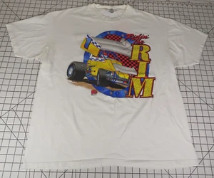 VTG 1998 Sprint Car Racing Men T-Shirt XL White Riding the Rim Outlaws *READ* - Picture 1 of 9