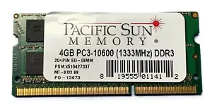 Pacific SUN 4GB PC3-10600 1333MHz DDR3 Ram SODIMM Laptop Memory x51642733T - Picture 1 of 1