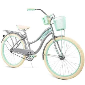 Huffy, Nel Lusso Classic Cruiser Bike with Perfect Fit Frame, Women's, Gray, 26" - Picture 1 of 6