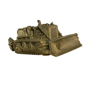 Vintage Bulldozer Baron Buckle Solid Brass Belt Buckle 1978 Taiwan - Picture 1 of 5