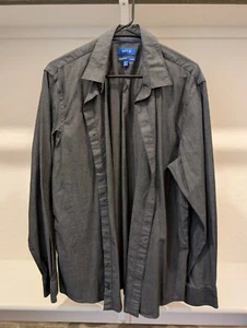 APT. 9 Premier Flex Langarm Button-Down Hemd Herren Large grau/schwarz - Bild 1 von 3