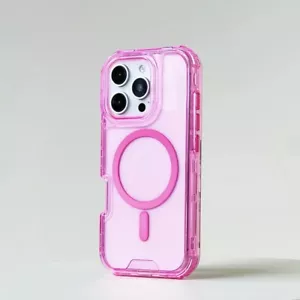Pink Neon Rugged Shockproof MagSafe Case für iPhone 16, 15, 14, 13, 12 Pro Max - Bild 1 von 14