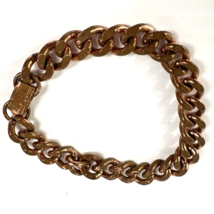 Solid Copper Heavy Chain Link Bracelet Vintage Men’s Woman’s 7” Wrist Size - Picture 1 of 5