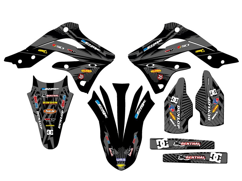 Kit de gráficos KX 450 F MAYHEM 2013-2015 negro Senge compatible con Kawasaki Foto 1 de 1