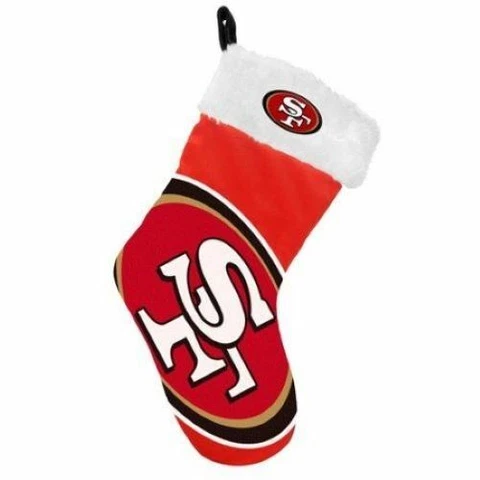 San Francisco 49ers Christmas Stocking Holiday 17" New Team Colors - HYPE Logo Cover