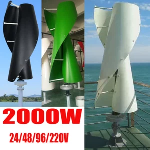 2000W 48V 96V 220V Vertical Helix Wind Power Turbine Kits Wind Turbine Generator - Picture 1 of 22