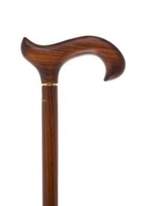 Cherry Wood Shaft with a Derby Handle and a Brass Collar Elegant Exotic Smart - Picture 1 of 2