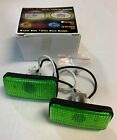 Two Universal Rect Green Side Marker Turn Signal Lights With 194 T-10 Bulb Ml-08
