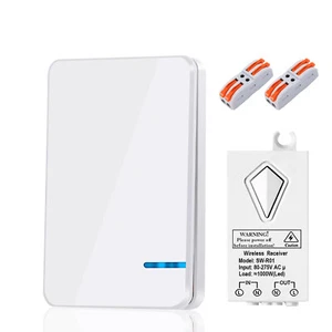 Wireless Smart Lamp Light Wall Switch w/ Receiver for Lamp ON/OFF Remote Control - Picture 1 of 11