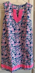 VINEYARD VINES shift dress~girl's size 12~neon pink & blue~turtles~flamingos~ - Picture 1 of 3