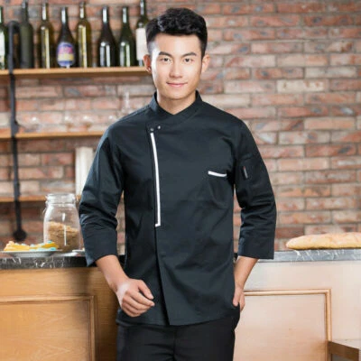 Men Women Long Sleeve Hotel Kitchen Apparel Chef Jacket Coat Uniform - Image 1 of 4