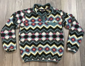 PATAGONIA Synchilla Girls XXL 16/18 Snap-T Fleece Pullover Jacket Aztec Pattern - Picture 1 of 7