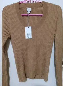 sweater beige long Sleeve Woman large - Picture 1 of 3