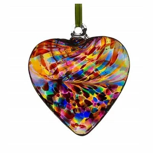 Vidrio Siena Multicolor 8cm Amistad Corazón Colgante Hecho a Mano Vidrio Regalo - Imagen 1 de 1