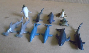 Lot of 11 Ocean Animals Plastic Figures Assortment Colors and Poses - Picture 1 of 20