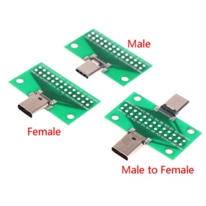 24+2P USB 3.1 Type-C Male Female Test PCB Board Adapter 2.54mm Connector Soc.JU - Zdjęcie 1 z 9