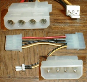 Computer Internal Power Extension 4" with added 3" long 2 Pin Fan connection - Picture 1 of 1