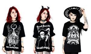 Restyle Gothic Black Alternative Oversized T-Shirts (Choose Style) - Picture 1 of 20