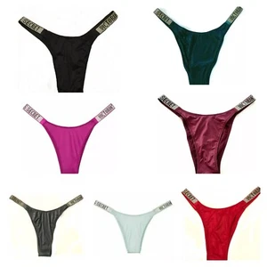Bragas brasileñas Victoria's Secret LO ÚLTIMO colores logotipo correa brillante talla XS-M-L-XL - Imagen 1 de 60