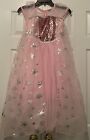 Size 10 Girls Pink Dress w/ Snowflake Cape attached 