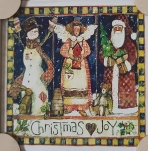 NEU 4 Weihnachtsuntersetzer Joy AbsorbaStone Korkrücken Schneemann Engel Weihnachtsmann - Bild 1 von 6