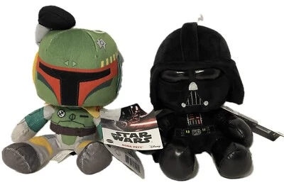Juguetes de peluche Mattel Star Wars Darth Vader y Boba Fett con etiquetas NUEVO envío gratis Foto 1 de 4