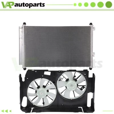 AC Condenser and Cooling Fan Assembly For 2006-2009 2010 2011 2012 Toyota RAV4 - Image 1 of 4