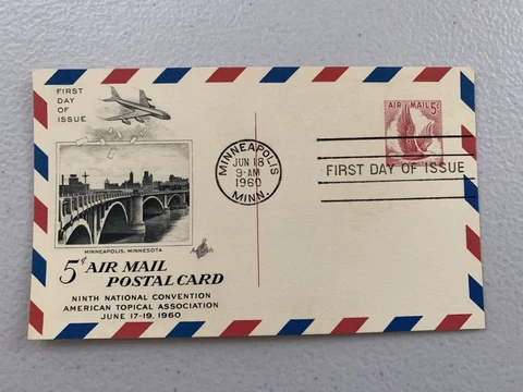 1960 FDC 5c Eagle Airmail postcard SCott UXC3 Cover
