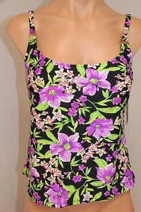 NWT Island Escape Swimsuit Tankini Top Purple Add A Size Tankini  - Picture 1 of 4