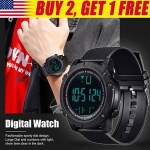 Men Waterproof Digital Sports Watch Military Tactical LED Backlight Wristwatch - Picture 1 of 13