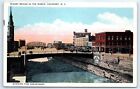 Postcard NY 1936 Lockport Widest Bridge In The World G2