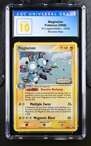 Pokemon EX Legend Maker Magneton Reverse Holo 22/92 CGC 10 Pristine Swirl Pop 4 - Imagen 1 de 2