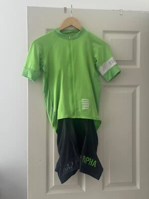 Culotte con tirantes Rapha Pro Team + conjunto de jersey (verde + negro/verde, ambos pequeños) Foto 1 de 2