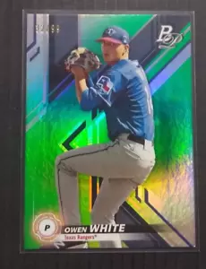 2019 Bowman Platinum Owen White #ed 32/99 Rangers - Picture 1 of 2