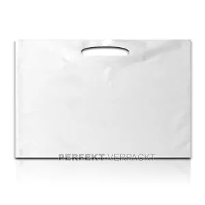 250 DKT Tragetaschen 68x50x5cm weiß 60µ SEHR STABIL Plastiktüten Tüten - Bild 1 von 1