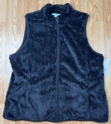 Chaleco Croft & Barrow Para Mujer Talla Grande Imitación Piel Cremallera Completa Negro Bolsillos Suave NUEVO Foto 1 de 4