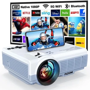 Projector with WiFi and Bluetooth, Upgrade Projector Native 1080P 14000L 4K S... - Picture 1 of 7
