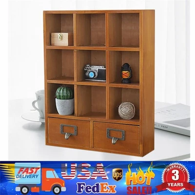 9 Grids Wooden Shelf Bookcase Storage Bookshelf Shelves Office Organizer Cabinet - Image 1 of 4