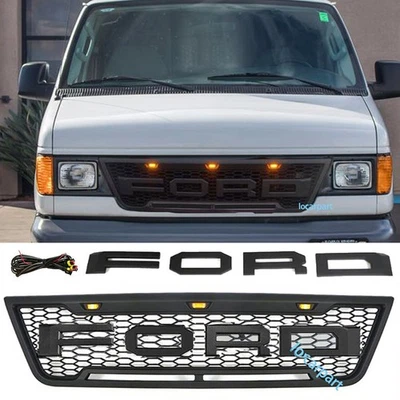 Parrilla superior delantera con carta para Ford E150 E250 E350 2003 2004 05 06 2007 Foto 1 de 4