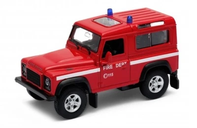 Welly Land Rover Defender Fire Dept Red  1:34 1:39 US IMPORT DUTIES PAID - Image 1 of 3