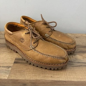 Timberland Lace Up 3 Eye Lug Boat Shoes Leather A29YM-A4636 Men’s 10 - Picture 1 of 10