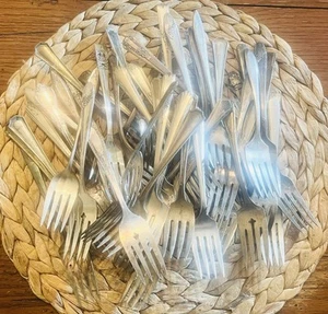 50 Pc Silverplate SALAD FORKS Antique Vintage Pattern Mix LOT #102 - Picture 1 of 6