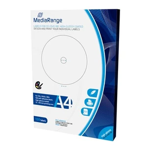 MediaRange Etiketten für CD DVD BD, 15-118mm, hochglänzend, 100er Pack - Afbeelding 1 van 1