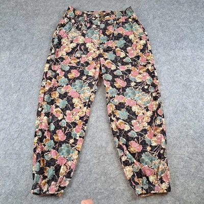 Pantalones Anthropologie Mujer Pequeños Pequeños Negros Florales Jogger Pana Cónica Foto 1 de 4